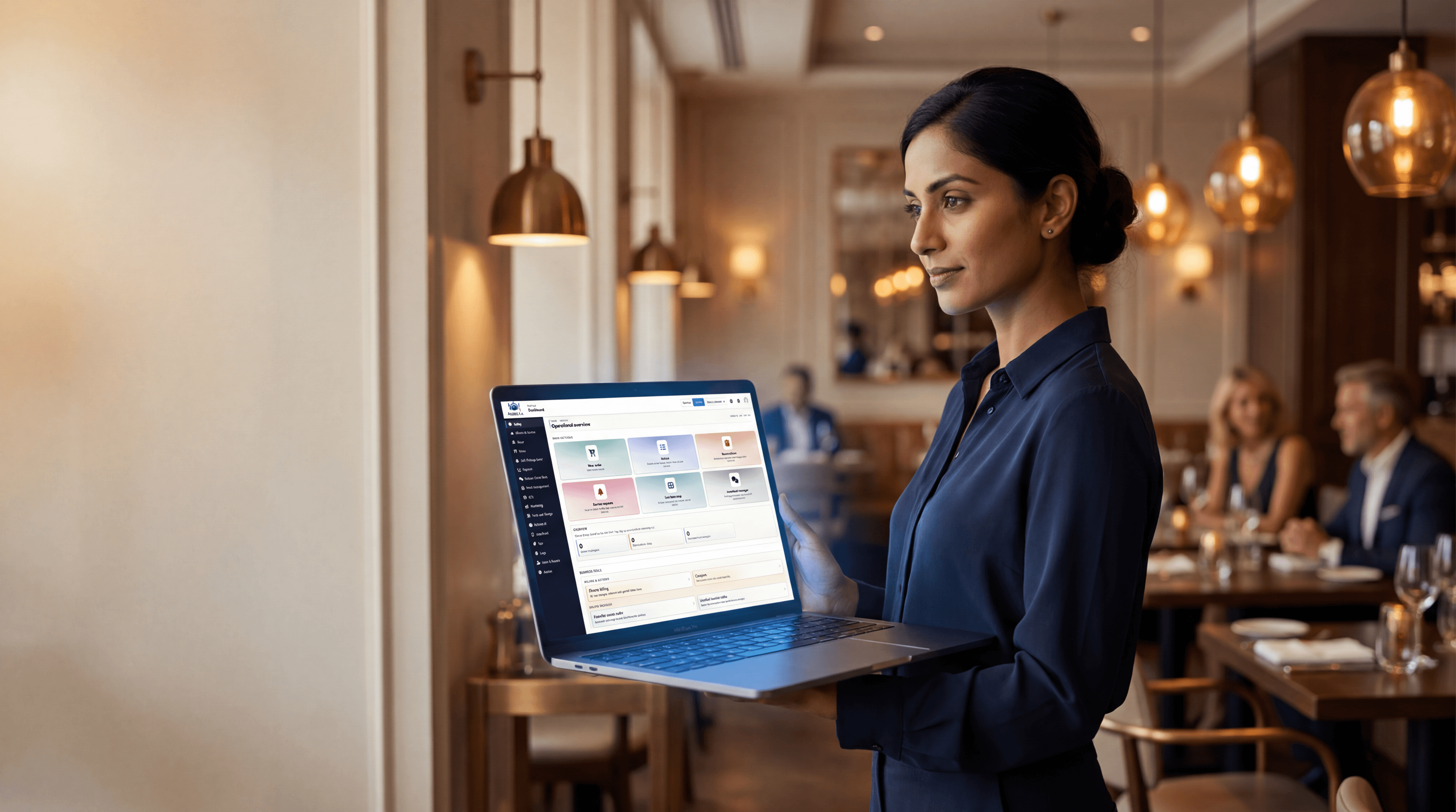 Restaurant with digital service: Robexa combines QR ordering, kitchen display, POS and service in one restaurant management platform.