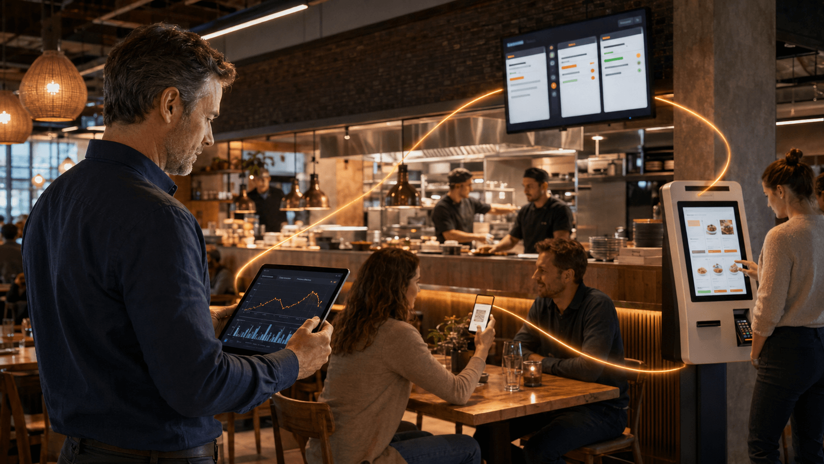 Robexa verbindet stundengenaue Restaurant-Auswertungen, QR-Bestellung, KDS und Bestellkiosk für eine bessere Personalplanung.